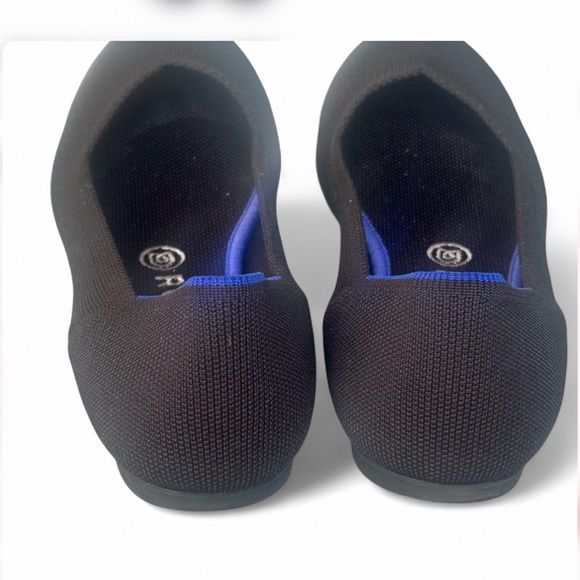 Rothy’s The Flat Black Round Toe Ballet Flats W9 Washable Knit Classic Comfort - Picture 5 of 9